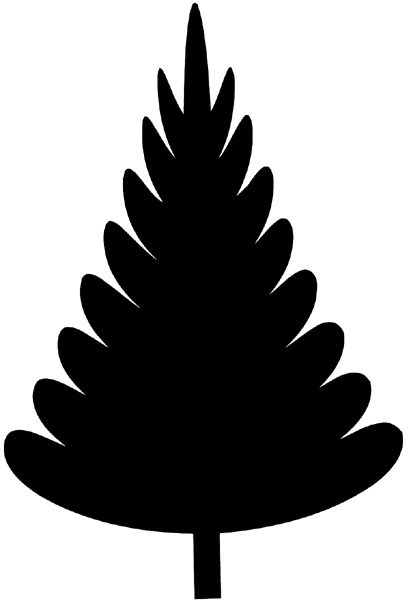 Pine tree in silhouette vinyl sticker. Customize on line. Flowers Trees Plants 039-0337